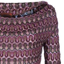 Pre Owned Missoni Multicolor Off-Shoulder Knit Dress M