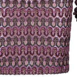 Pre Owned Missoni Multicolor Off-Shoulder Knit Dress M