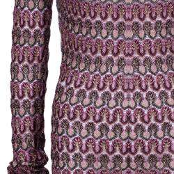 Pre Owned Missoni Multicolor Off-Shoulder Knit Dress M