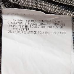 Pre Owned Missoni Black/White Lurex Knit Open Cardigan M