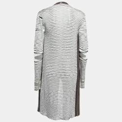 Pre Owned Missoni Black/White Lurex Knit Open Cardigan M