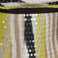 Pre Owned Missoni Multicolor Patterned Sequined Knit Maxi Dress M