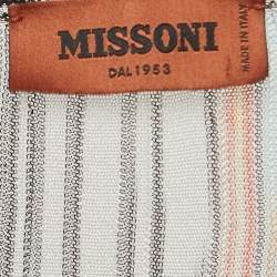 Pre Owned Missoni Multicolor Striped Knit Wrap Style Midi Dress S