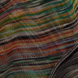 Pre Owned Missoni Multicolor Striped Knit Wrap Style Midi Dress S