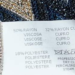 Pre Owned Missoni Multicolor Chevron Lurex Knit Cowl Neck Midi Dress M