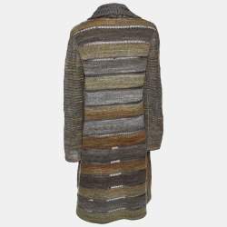 Pre Owned Missoni Brown Wool and Lurex Knit Cardigan M