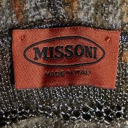 Pre Owned Missoni Brown Wool and Lurex Knit Cardigan M