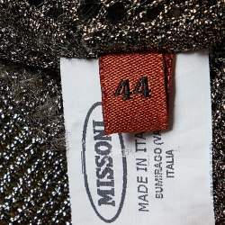 Pre Owned Missoni Brown Wool and Lurex Knit Cardigan M