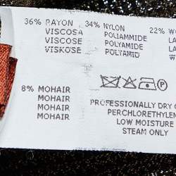 Pre Owned Missoni Brown Wool and Lurex Knit Cardigan M