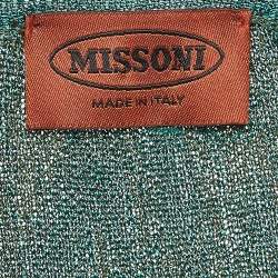 Missoni Green Patterned Lurex Knit Long Cardigan S