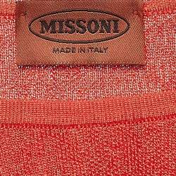 Pre Owned Missoni Red Patterned Wool Blend Knit Mini Dress S