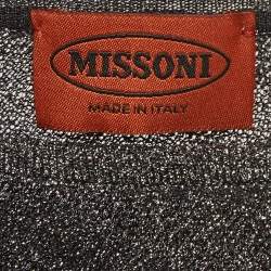 Pre Owned Missoni Multicolor Patterned Lurex Knit Asymmetric Top M