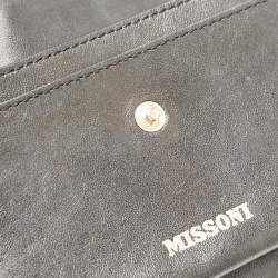 Pre Owned Missoni Black Leather Mini Envelope Shoulder Bag