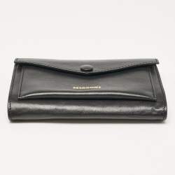 Pre Owned Missoni Black Leather Mini Envelope Shoulder Bag