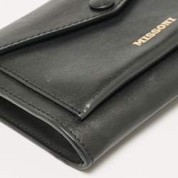 Pre Owned Missoni Black Leather Mini Envelope Shoulder Bag