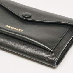 Pre Owned Missoni Black Leather Mini Envelope Shoulder Bag