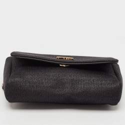 Pre Owned Missoni Black Fabric Logo Flap Shoulder Bag