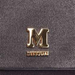 Pre Owned Missoni Black Fabric Logo Flap Shoulder Bag
