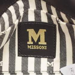 Pre Owned Missoni Black Fabric Logo Flap Shoulder Bag