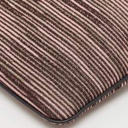 Missoni Multicolor Lurex Fabric Stripe Chain Clutch