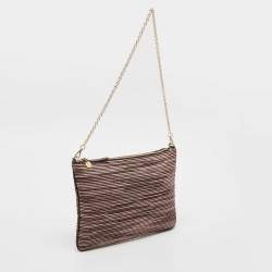 Missoni Multicolor Lurex Fabric Stripe Chain Clutch