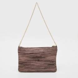 Missoni Multicolor Lurex Fabric Stripe Chain Clutch