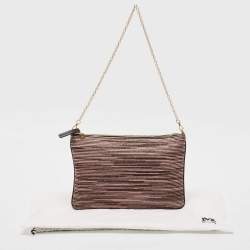 Missoni Multicolor Lurex Fabric Stripe Chain Clutch