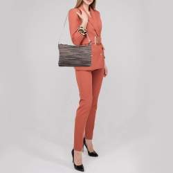 Missoni Multicolor Lurex Fabric Stripe Chain Clutch