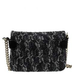 Pre Owned Missoni Metallic Crochet Fabric and Suede Crossbody Bag