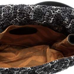 Pre Owned Missoni Metallic Crochet Fabric and Suede Crossbody Bag