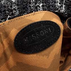 Pre Owned Missoni Metallic Crochet Fabric and Suede Crossbody Bag