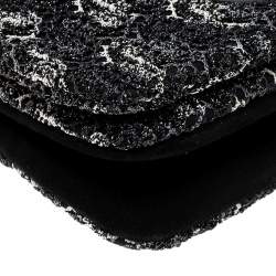 Pre Owned Missoni Metallic Crochet Fabric and Suede Crossbody Bag