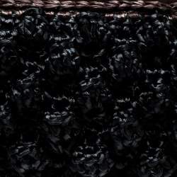 Pre Owned Missoni Black Crochet Straw Clutch