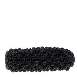 Pre Owned Missoni Black Crochet Straw Clutch