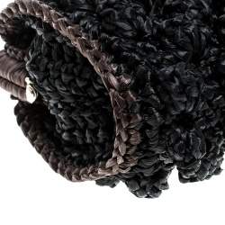 Pre Owned Missoni Black Crochet Straw Clutch