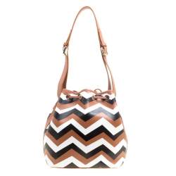 Pre Owned Missoni Brown/Multicolor Printed Bucket Bag