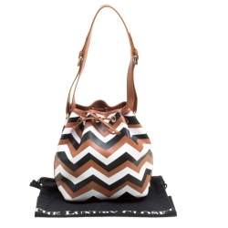 Pre Owned Missoni Brown/Multicolor Printed Bucket Bag