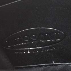 Pre Owned Missoni Black Zigzag Embossed Leather Zip Around Continental Wallet