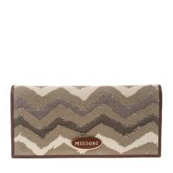 Missoni Multicolor Zigzag Print Canvas Continental Wallet
