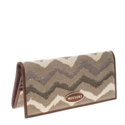 Missoni Multicolor Zigzag Print Canvas Continental Wallet