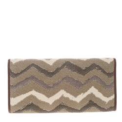 Missoni Multicolor Zigzag Print Canvas Continental Wallet