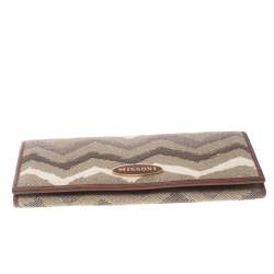 Missoni Multicolor Zigzag Print Canvas Continental Wallet