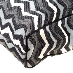 Pre Owned Missoni Multicolor Wave Printed Canvas and Leather Tote