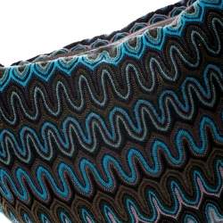 Pre Owned Missoni Green/Multicolor Fabric and Leather Weave Hobo