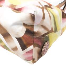 Pre Owned Missoni Multicolor Printed Canvas and Leather Tote