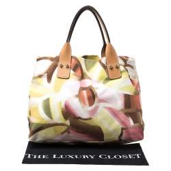 Pre Owned Missoni Multicolor Printed Canvas and Leather Tote