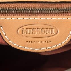 Pre Owned Missoni Multicolor Printed Canvas and Leather Tote