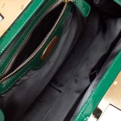 Pre Owned Missoni Green Patent Leather Kisslock Frame Clutch