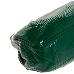 Pre Owned Missoni Green Patent Leather Kisslock Frame Clutch