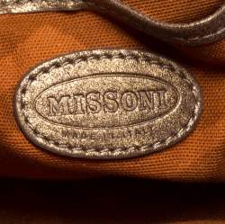 Pre Owned Missoni Multicolor Shimmering Weave Fabric Flap Shoulder Bag